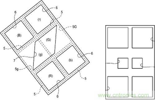 左：新型傳感器的相位差檢測(cè)單元結(jié)構(gòu)，右：富士現(xiàn)有混合式傳感器的相位差檢測(cè)單元結(jié)構(gòu)