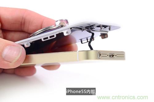 土豪金iPhone 5S拆解：內部結構升級，維修難度增加