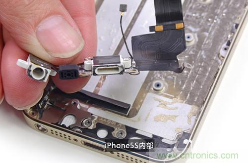 土豪金iPhone 5S拆解：內部結構升級，維修難度增加