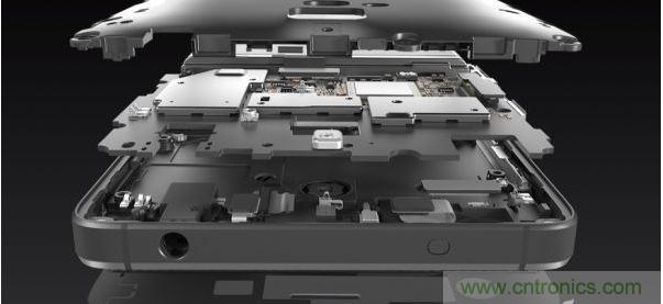 手機的內部結構，其中決定手機堅固程度的部分就是邊框與骨架