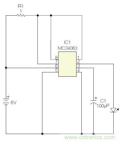 圖1：閃光燈標(biāo)電路圖。