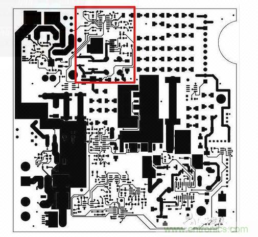 這是自動測試設(shè)備的PCB，因為事先了解過那顆SEPIC轉(zhuǎn)換器（以紅框標(biāo)示），我的設(shè)計第一次就成功。
